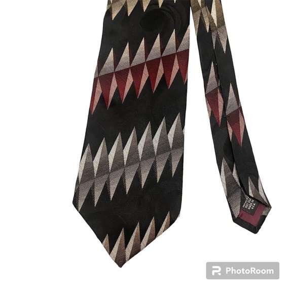 John Henry Silk‎ Geometric Retro Abstract Tie - Picture 1 of 4